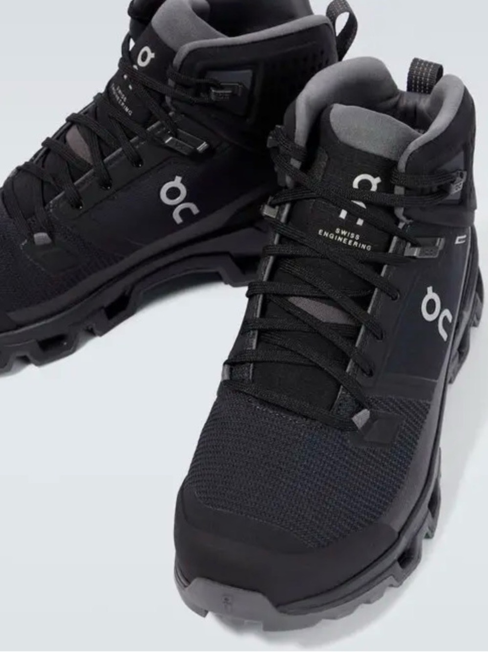 On Running Black/Gray Mid-Top Trail Boots